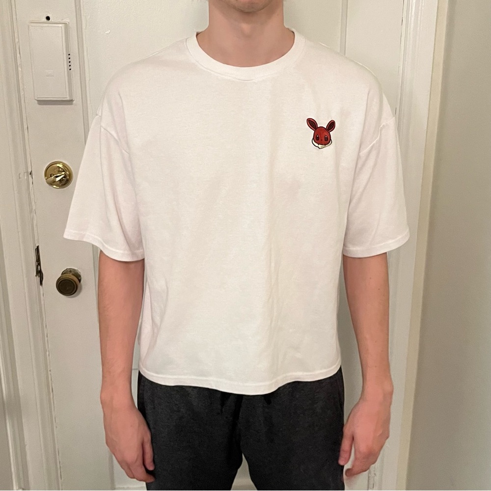 rare eevee embroidered pokemon x FRMD cropped unisex tee shirt
